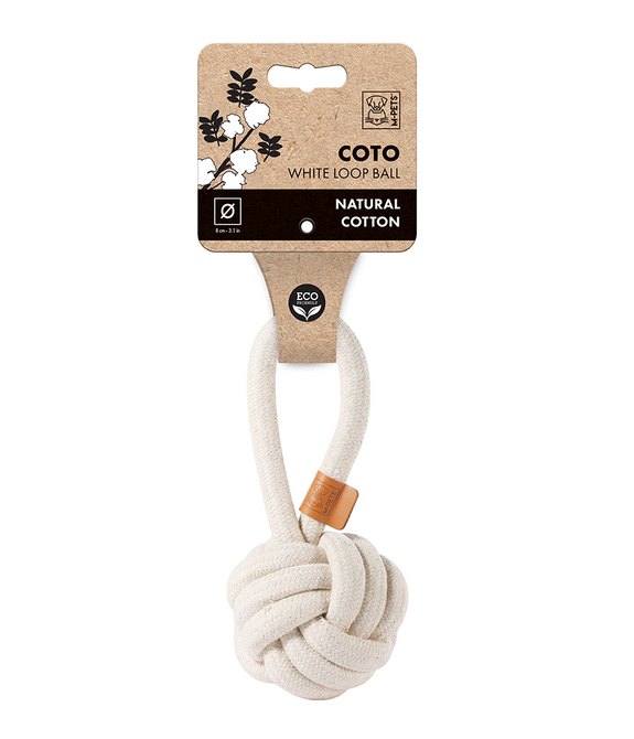 M-PETS Coto White Loop Ball M Eco Friendly Dog Toy