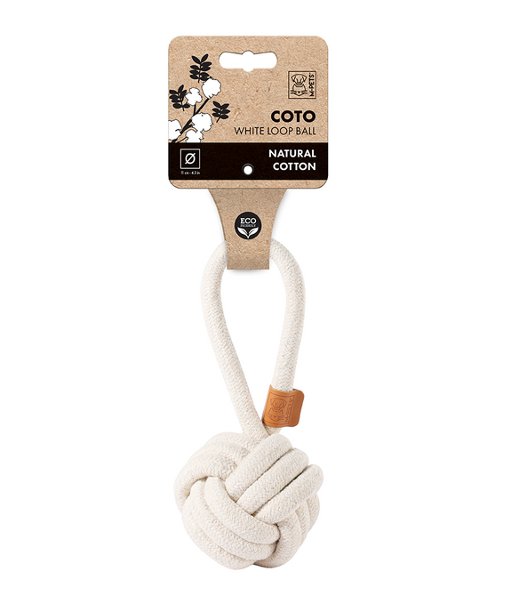 M-PETS Coto White Loop Ball L Eco Friendly Dog Toy