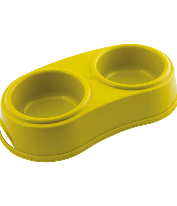 Georplast Plastic Double Antislip Pet Bowl L Lime Green