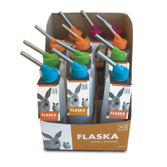 M-PETS Flaska 250ml Drinking Bottle – Display Box of 12pcs mixed colors