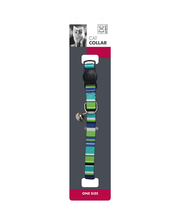 M-PETS Stripes Cat Collar Green