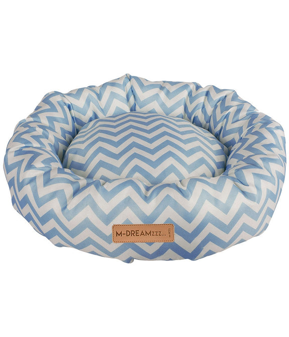 M-PETS Tasmania Round Cushion Blue/White