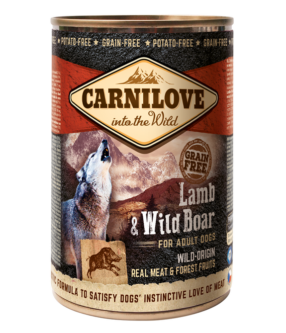 carnilove-lamb-wild-boar-for-adult-dogs-wet-food-cans-400g -1