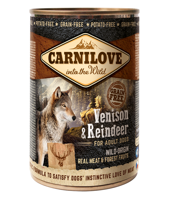 carnilove-venison-reindeer-for-adult-dogs-wet-food-cans-400g -1