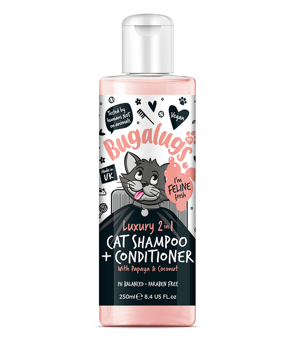 bugalugs-luxury-2-in-1-papaya-and-coconut-cat-shampoo-and-conditioner-250ml-8-4-fl-oz -1