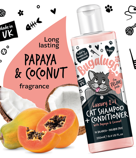 bugalugs-luxury-2-in-1-papaya-and-coconut-cat-shampoo-and-conditioner-250ml-8-4-fl-oz -4