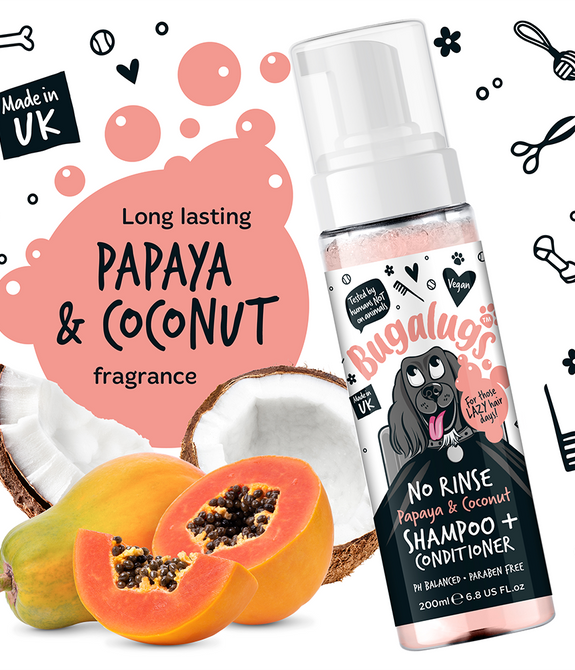 bugalugs-papaya-coconut-no-rinse-dog-shampoo-and-conditioner-200ml-6-8-fl-oz -4