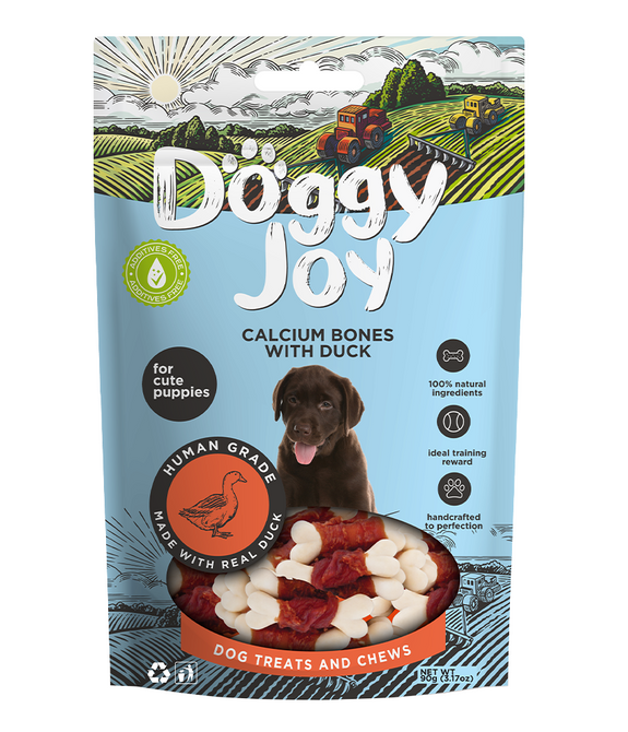 doggy-joy-calcium-bones-with-duck-puppy-treats-90g -1