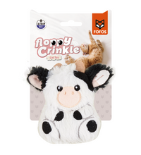 FOFOS Cow Floppy Crinkle Cat Toy