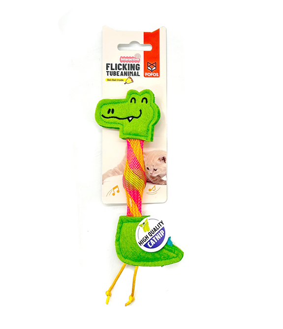 FOFOS Flick Tube Crocodile Cat Toy