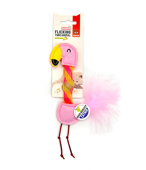 FOFOS Flick Tube Flamingo Cat Toy