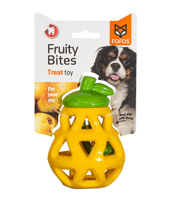 FOFOS Fruity Bites Pear Treat Dispensing Dog Toy