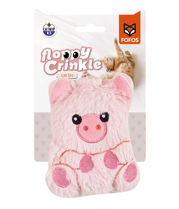 fofos-pig-floppy-crinkle-cat-toy -1