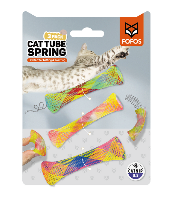 FOFOS Spring Tube Cat Toy 3pk