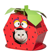 fofos-stawberry-cardboard-cat-house-with-scratching-pad -1