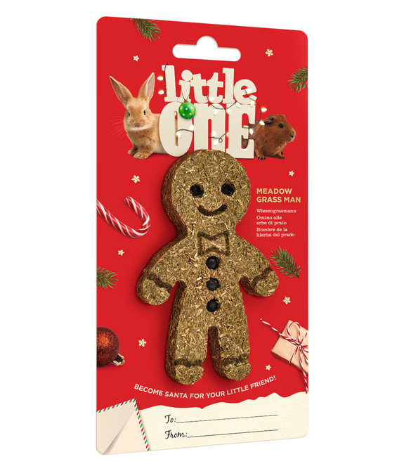 Little One Grass Man Christmas Treat Toy for All Small Mammals 65g