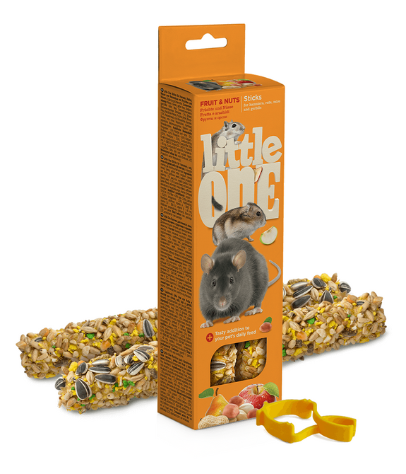 Little One Sticks for hamsters, rats, mice and gerbils with fruit and nuts 2x60g