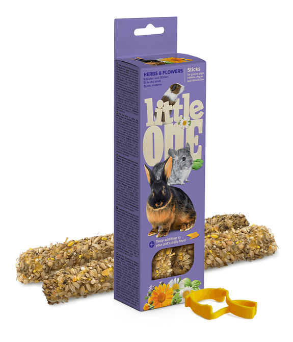 Little One Sticks for guinea pigs, rabbits, degus and chinchillas with herbs and flowers 2x55g