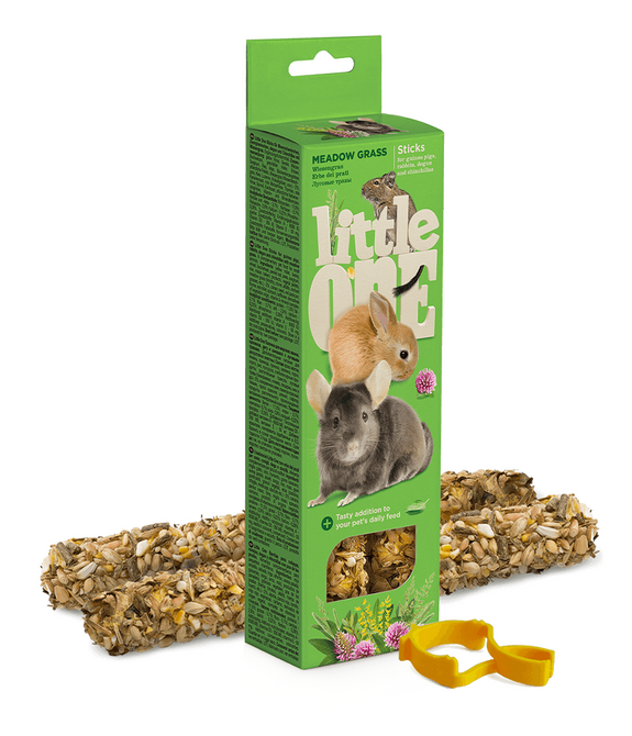 Little One Sticks for guinea pigs, rabbits, degus and chinchillas with meadow grass 2x55g