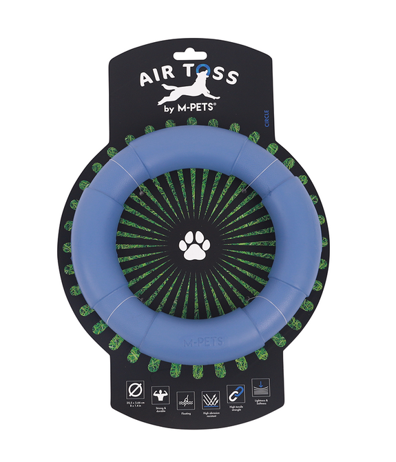 M-PETS Air Toss Circle Blue Dog Toy