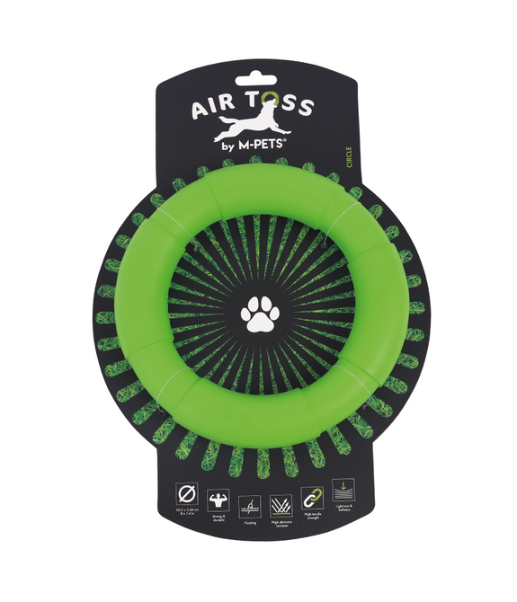 M-PETS Air Toss Circle Green Dog Toy