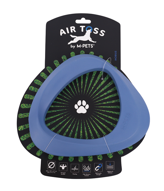 M-PETS Air Toss Mobius Blue Dog Toy