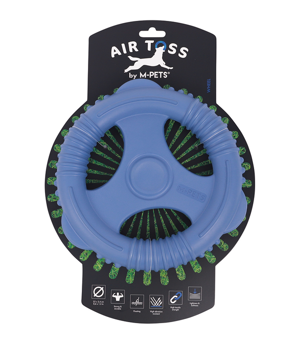 M-PETS Air Toss Wheel Blue Dog Toy