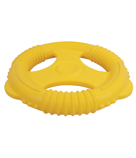 M-PETS Air Toss Wheel Yellow Dog Toy