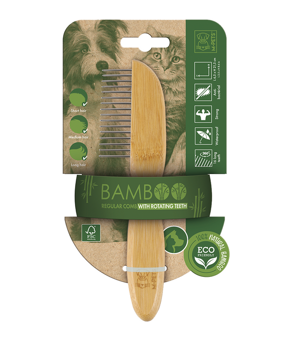 M-PETS Bamboo Regular Comb 16 teeth