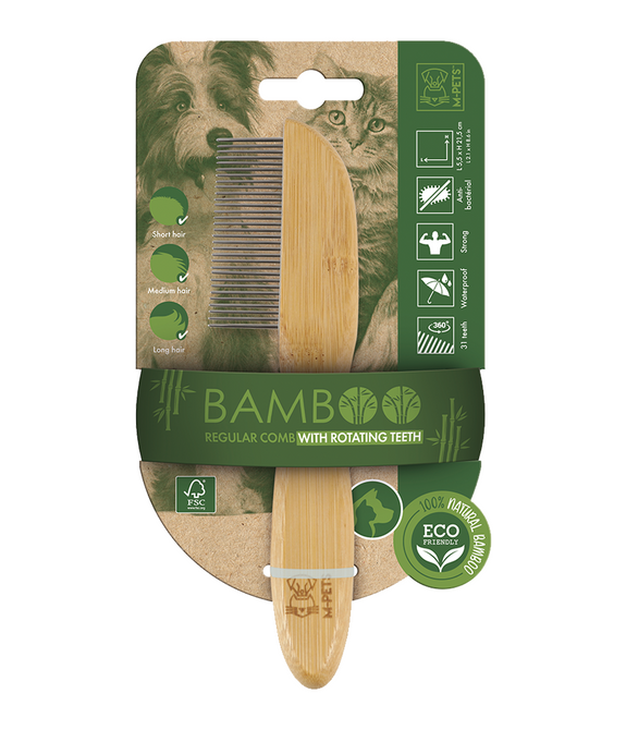 M-PETS Bamboo Regular Comb 31 teeth