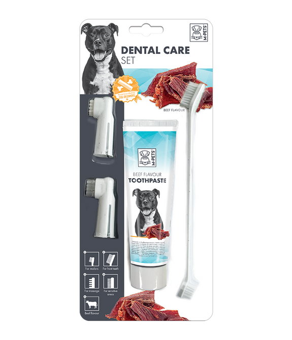 M-PETS Dental Care Set Beef flavor Toothpaste Kit