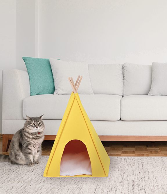 M-PETS Eco Tipi Yellow Cat Bed