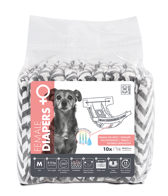 M-PETS Female Dog Diapers M 10 Pack