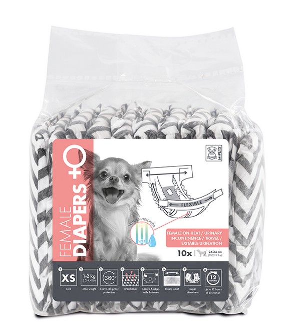 M-PETS Female Dog Diapers XS 10 Pack