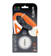 M-PETS Flash Retractable Leash White & Orange M