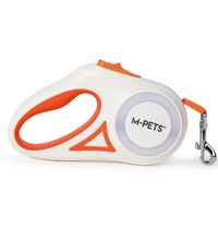 M-PETS Flash Retractable Leash White & Orange M