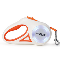 M-PETS Flash Retractable Leash White & Orange M