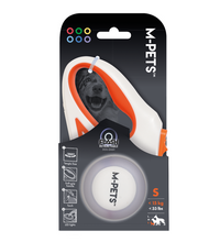 M-PETS Flash Retractable Leash White & Orange S