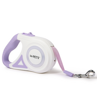 M-PETS Flash Retractable Leash White & Purple M