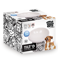 M-PETS Freestyle Tilt’d Raised Ceramic Bowl Black & White 150ml