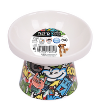 M-PETS Freestyle Tilt’d Raised Ceramic Bowl Mixed Colors 150ml