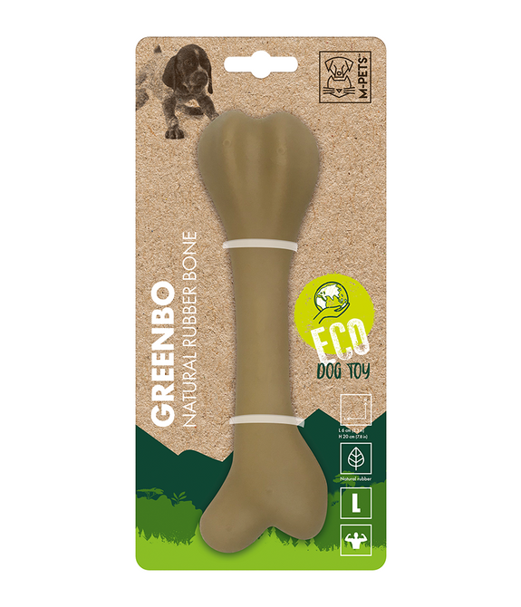 M-PETS Greenbo Natural Rubber Bone Dog Toy L