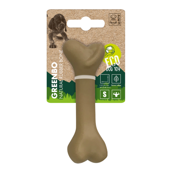 M-PETS Greenbo Natural Rubber Bone Dog Toy S