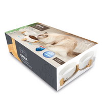 M-PETS OPERA Ceramic Bowls with Bamboo Stand White 2x350ml