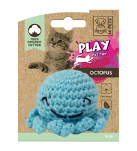 M-PETS Octopus Organic Cotton Cat Toy Blue