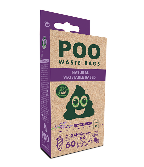 M-PETS Poo Eco Friendly Waste Bags Lavender Scented 60 pcs