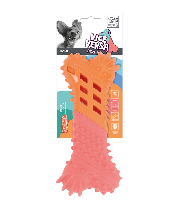 M-PETS Vice Versa Bone L Bacon Flavor Dog Toy