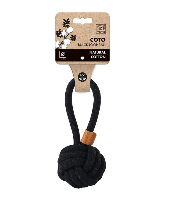 M-PETS Coto Black Loop Ball M Eco Friendly Dog Toy