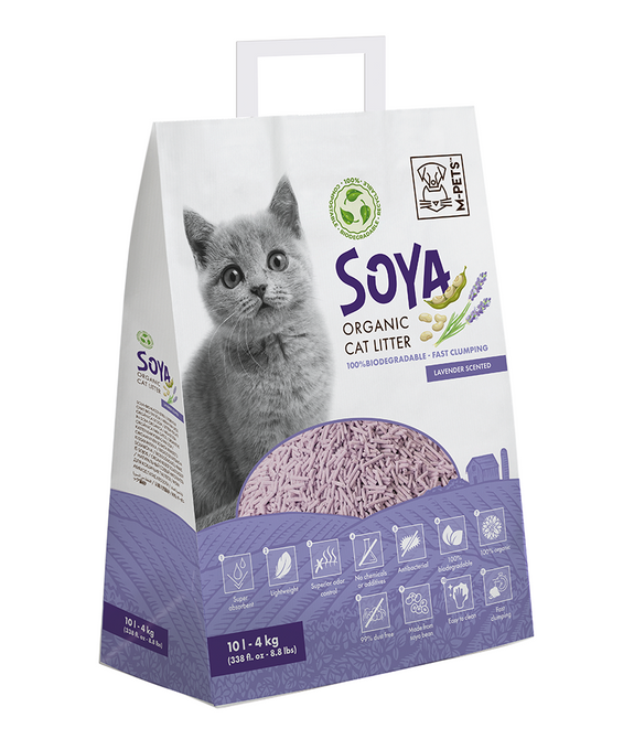 M-PETS Soya Organic Cat Litter Lavender Scented 10 L – 100% Biodegradable