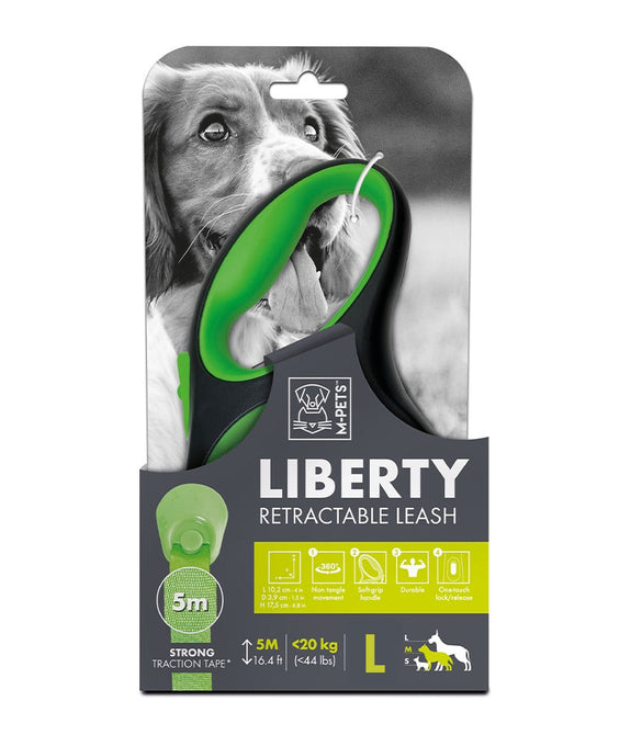 M-PETS Liberty Dog Retractable Leash Green L